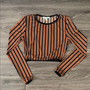Sheer Stripped Crop Top